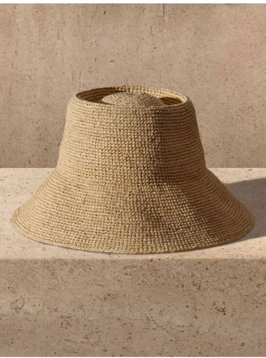 Janessa Leone Accessories - NEW Janessa Leone Felix Packable Bucket Hat Natural Raffia Straw Large